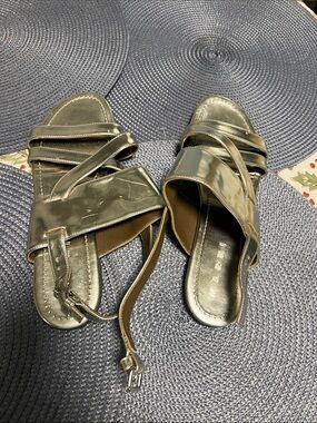 Marni  Metallic Strappy Women’s Slide Sandals silver